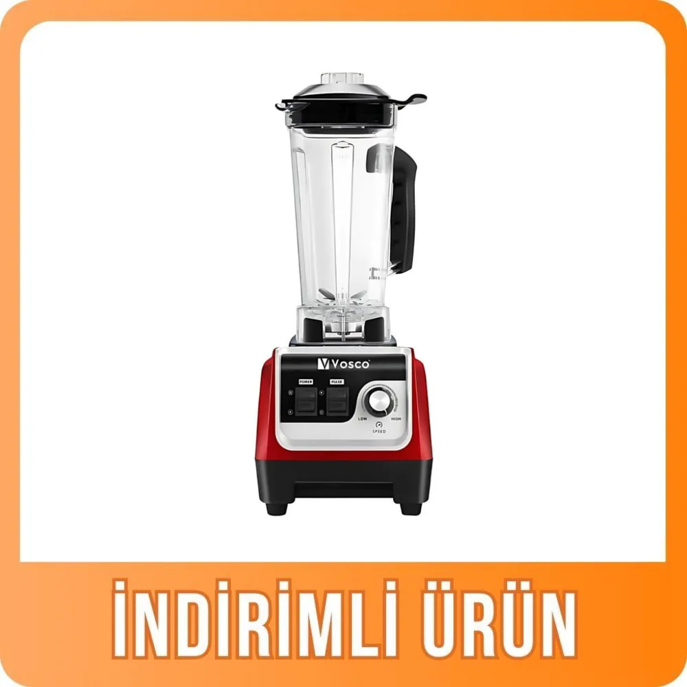 Vosco Manuel Buz Kırıcı Bar Blender 2 Litre Kırmızı HS-206